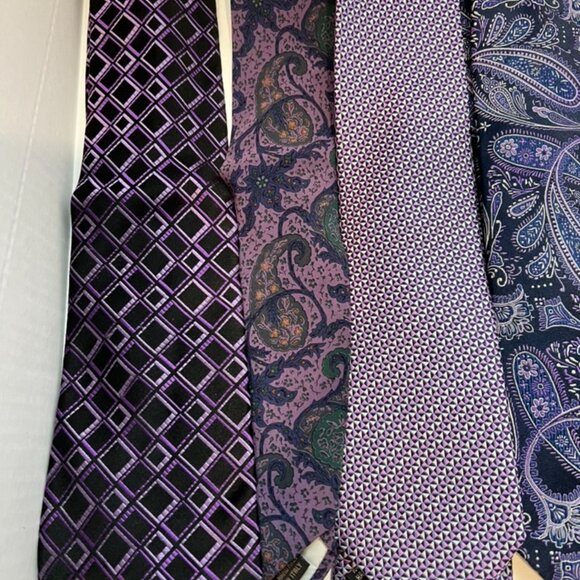 Vintage Lot of 8 Purple Silk Ties Valentino Countess Mara Chaps Stacy Adams - Picture 2 of 12